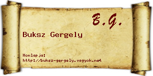 Buksz Gergely névjegykártya